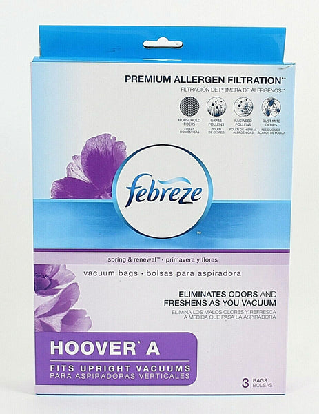 Hoover A Premium Allergen Filtration Fabreeze Upright Vacuum Bags