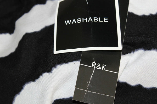 R&K NEW $60 XS Black White Stripe Rayon Spandex Flared Maxi Dress