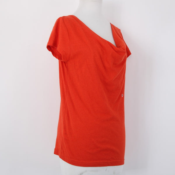 Eddie Bauer Top NEW Sz XS Blossom Red Cowl Neck Linen Cotton Top