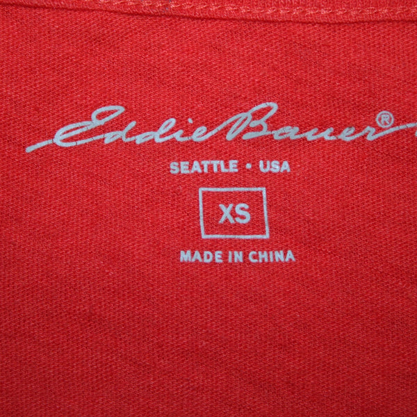 Eddie Bauer Top NEW Sz XS Blossom Red Cowl Neck Linen Cotton Top