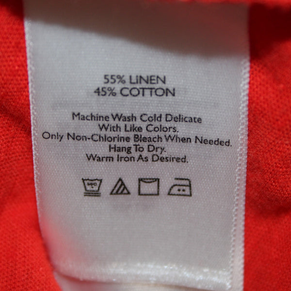 Eddie Bauer Top NEW Sz XS Blossom Red Cowl Neck Linen Cotton Top