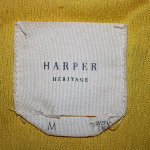Harper Heritage Sz M Mustard Yellow Multi Floral Lined 100% Polyester Wrap Dress
