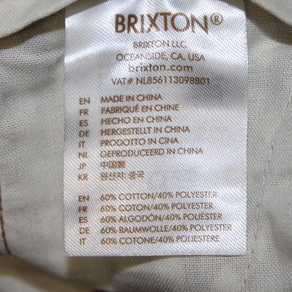 Brixton Pant Sz 25 x 29 Brown White Checkered Pleated Cotton Polyester Pant