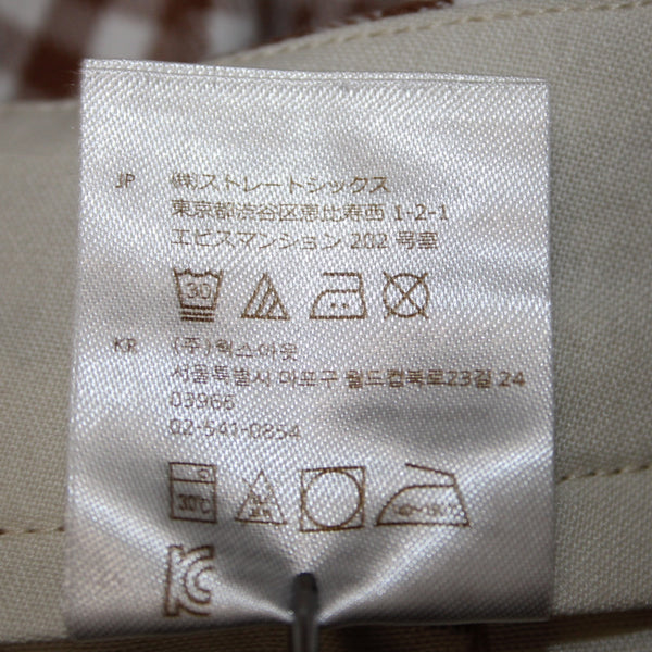 Brixton Pant Sz 25 x 29 Brown White Checkered Pleated Cotton Polyester Pant