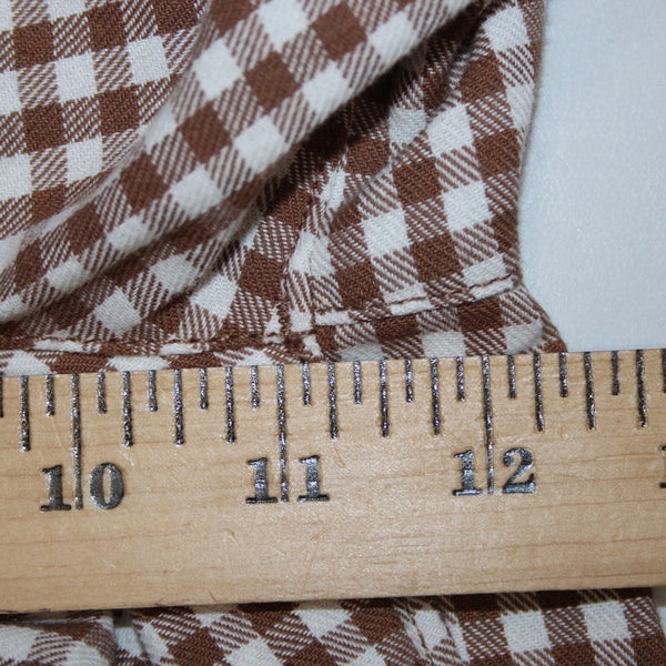 Brixton Pant Sz 25 x 29 Brown White Checkered Pleated Cotton Polyester Pant