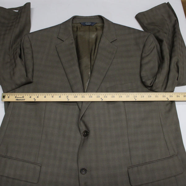 Pronto Uomo Platinum Sz 46 Short Brown Two Button Lined 100% Wool Blazer