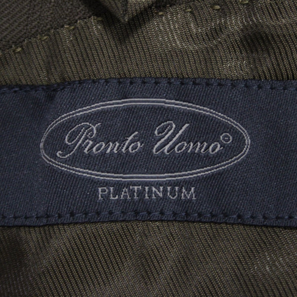 Pronto Uomo Platinum Sz 46 Short Brown Two Button Lined 100% Wool Blazer