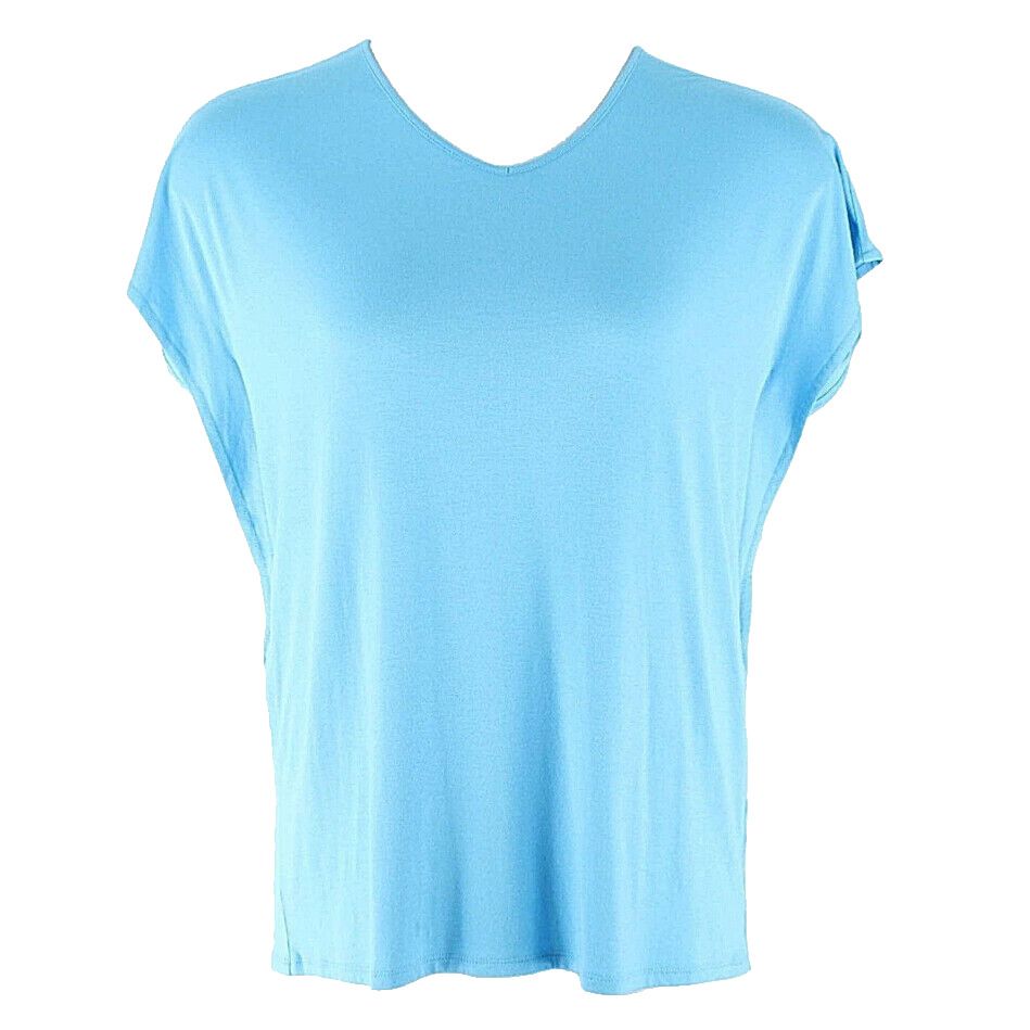 J Jill NEW $69 Sz XS Blue Drop Shoulder Rayon Lycra Spandex Knit Top