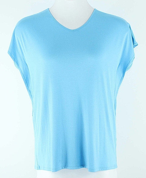 J Jill NEW $69 Sz XS Blue Drop Shoulder Rayon Lycra Spandex Knit Top