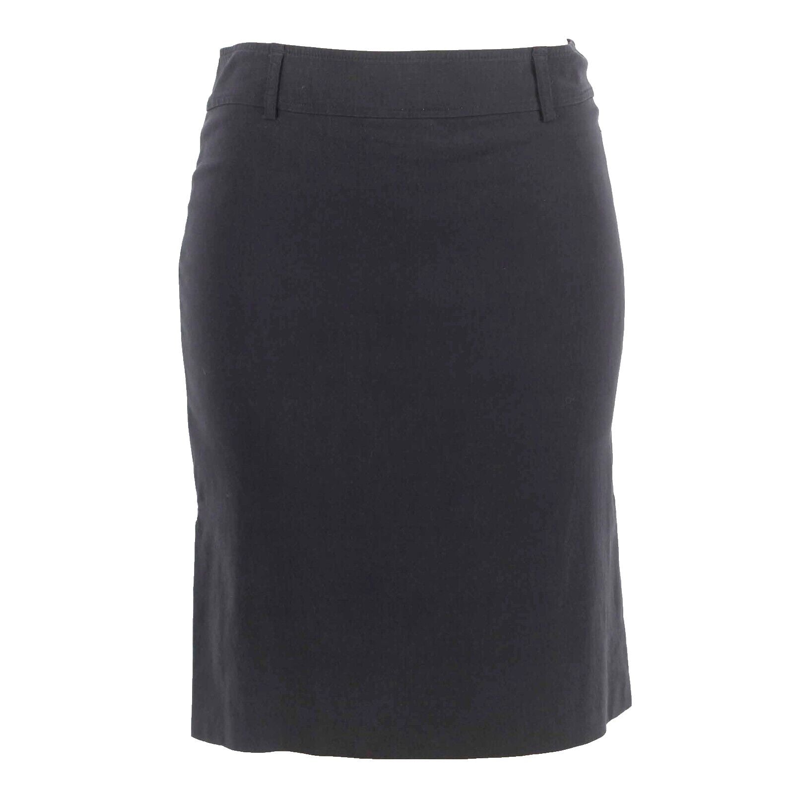 BCBGMAXAZRIA Sz 4 Black Lined Straight Side Slit Rayon Blend Skirt