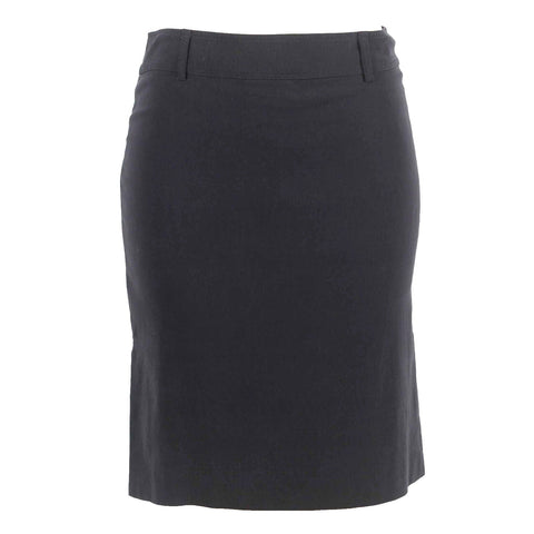 BCBGMAXAZRIA Sz 4 Black Lined Straight Side Slit Rayon Blend Skirt