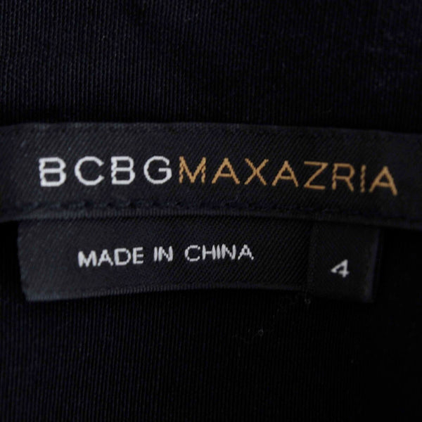 BCBGMAXAZRIA Sz 4 Black Lined Straight Side Slit Rayon Blend Skirt