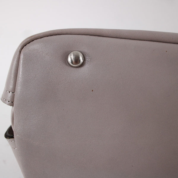Patricia Nash 14 x 11 x 6 Gray Taupe Silver Hardware Double Strap Leather Purse