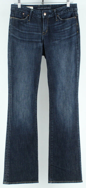 Banana Republic Sz 4 x 34 Navy Denim Cotton Spandex Urban Boot Cut Jean