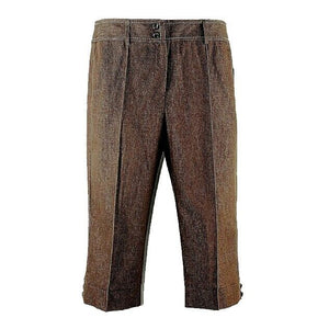 Dressbarn NEW Sz 14 x 19 Brown Cotton Poly Blend Stretch Crop Capri Pant