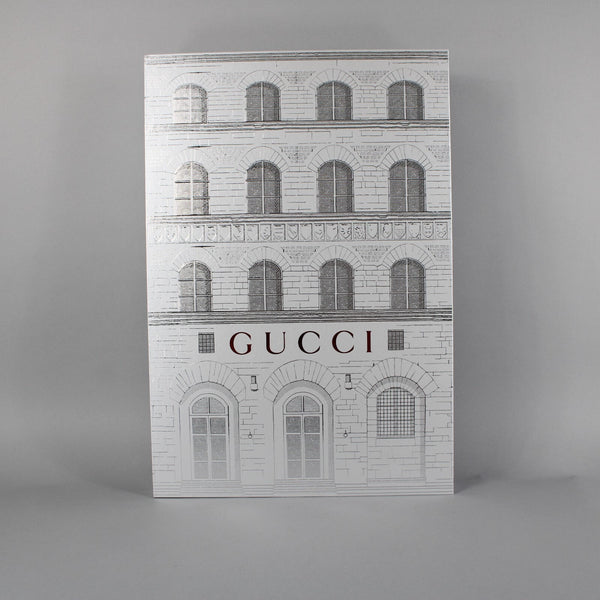 Gucci Silver Red Advent Christmas Theme 22" x 15" OPENED No ORNAMENT Box