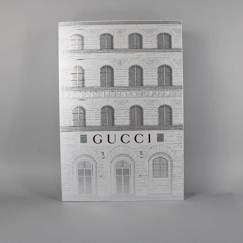 Gucci Silver Red Advent Christmas Theme 22" x 15" OPENED No ORNAMENT Box