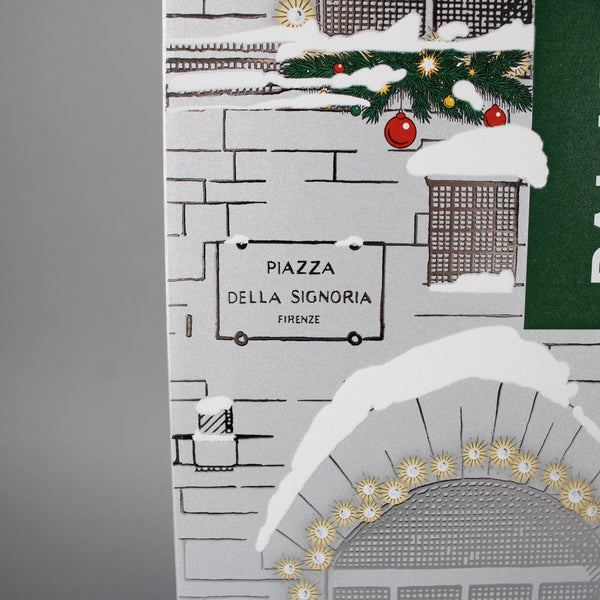 Gucci Silver Red Advent Christmas Theme 22" x 15" OPENED No ORNAMENT Box
