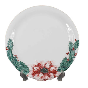 Marshall Field's Sz 14 x 2 White Multi 3648/39 Round Poinsettia Platter