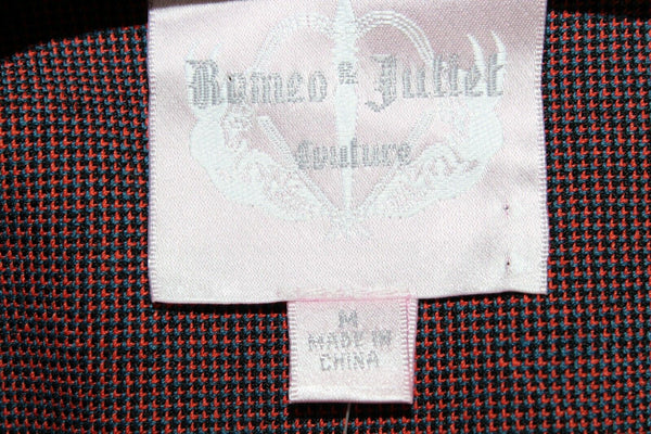 Romeo & Juliet NEW $208 Sz M Black Blue Coral Flat Knit Rayon Blend Dress