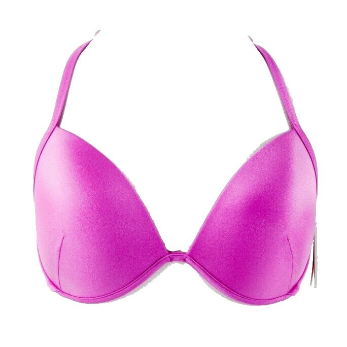 Victorias Secret NEW $70 Sz 34DD Purple Silver Rhinestone T Strap Poly Swim Top