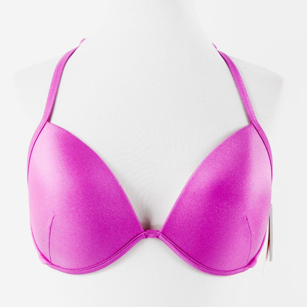 Victorias Secret NEW $70 Sz 34DD Purple Silver Rhinestone T Strap Poly Swim Top