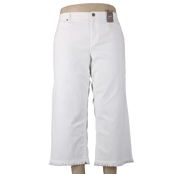 J Jill Capri Pant NEW $89 Authentic Fit Sz 18 x 24 White Full Leg Cotton Capri