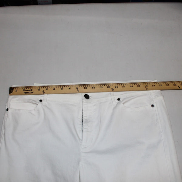J Jill Capri Pant NEW $89 Authentic Fit Sz 18 x 24 White Full Leg Cotton Capri