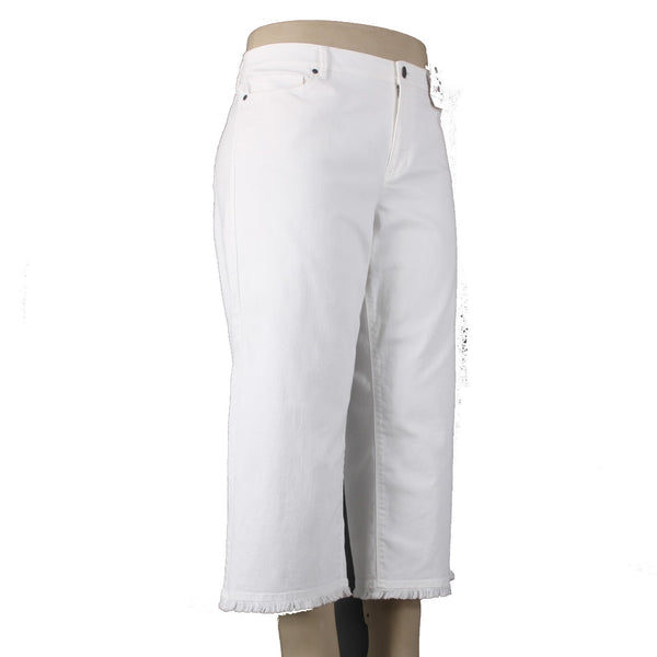 J Jill Capri Pant NEW $89 Authentic Fit Sz 18 x 24 White Full Leg Cotton Capri