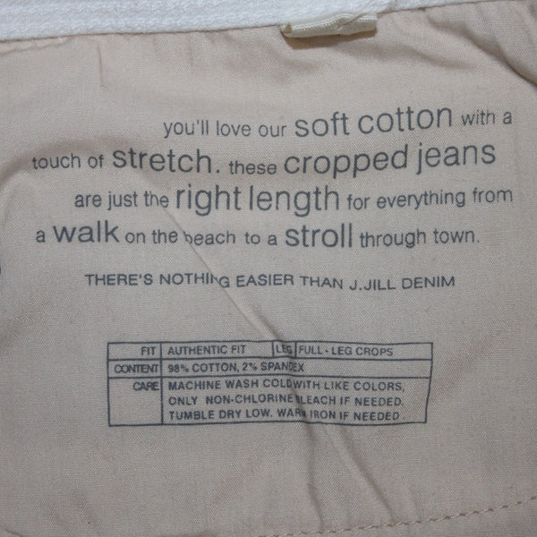 J Jill Capri Pant NEW $89 Authentic Fit Sz 18 x 24 White Full Leg Cotton Capri
