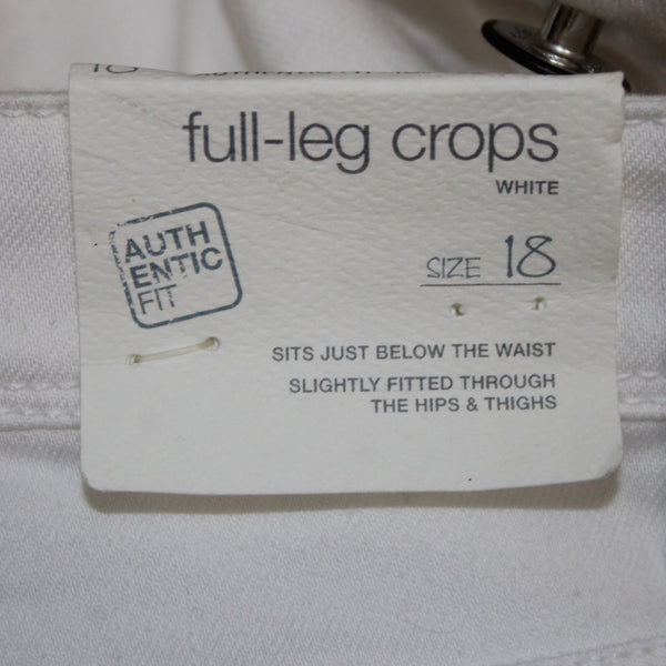 J Jill Capri Pant NEW $89 Authentic Fit Sz 18 x 24 White Full Leg Cotton Capri