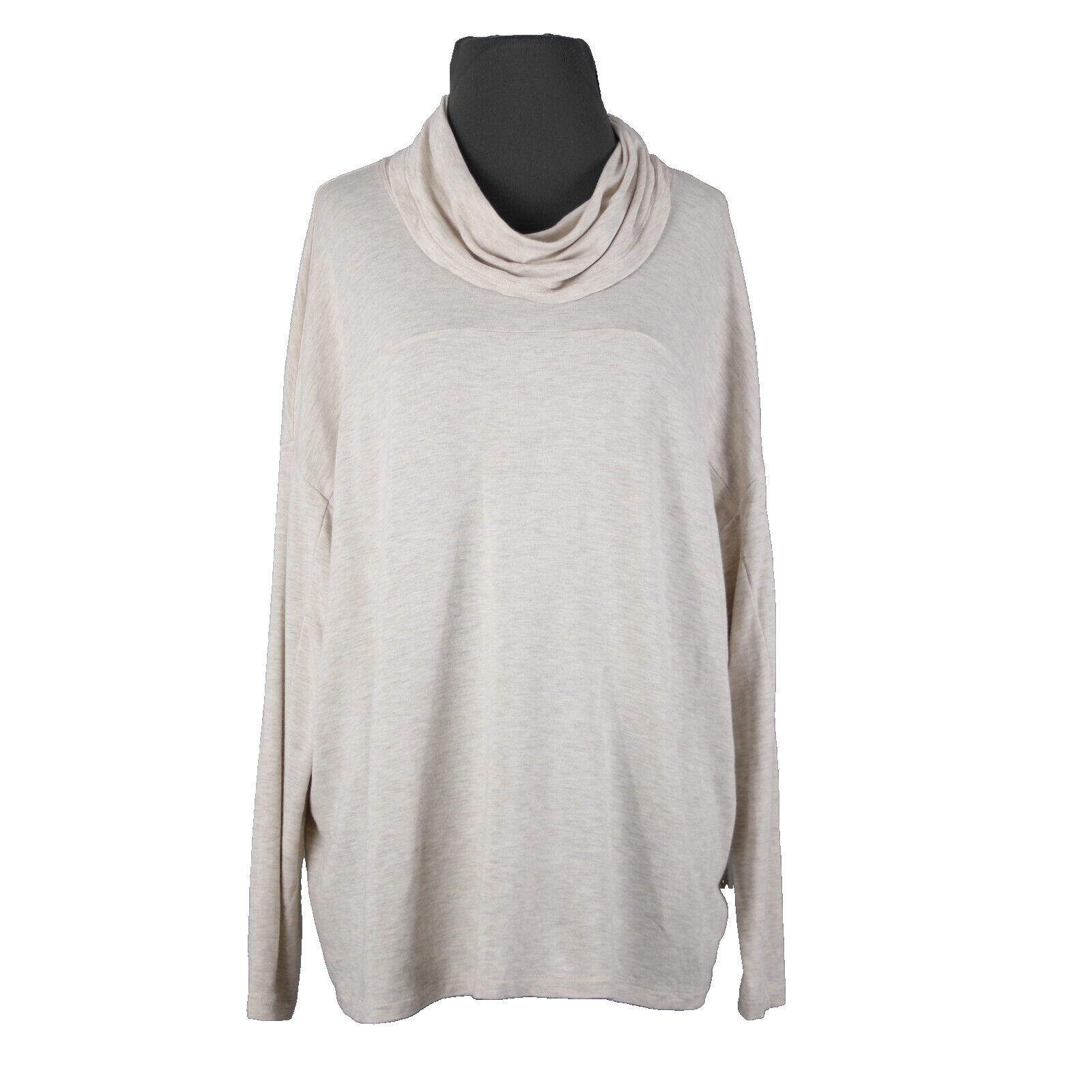 Cabi Sz S Tan Long Sleeve Loose Turtle Neck Rayon Spandex Top