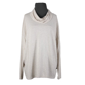 Cabi Sz S Tan Long Sleeve Loose Turtle Neck Rayon Spandex Top