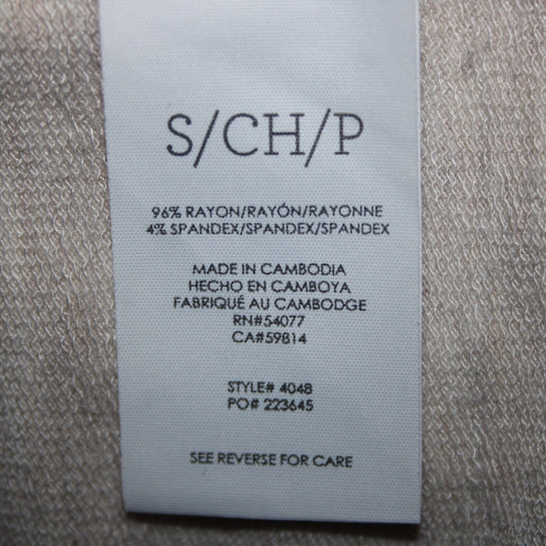 Cabi Sz S Tan Long Sleeve Loose Turtle Neck Rayon Spandex Top