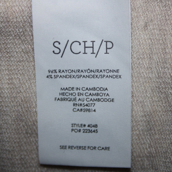 Cabi Sz S Tan Long Sleeve Loose Turtle Neck Rayon Spandex Top