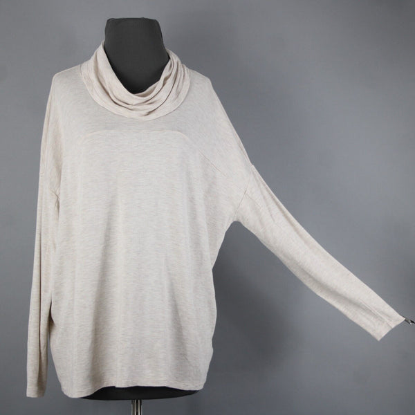 Cabi Sz S Tan Long Sleeve Loose Turtle Neck Rayon Spandex Top