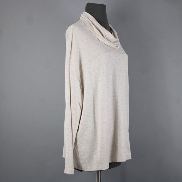 Cabi Sz S Tan Long Sleeve Loose Turtle Neck Rayon Spandex Top