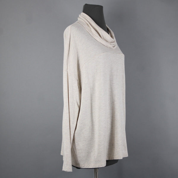 Cabi Sz S Tan Long Sleeve Loose Turtle Neck Rayon Spandex Top