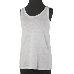 Eileen Fisher NEW $108 Sz M White Sleeveless Organic Linen Jersey Long Tank Top