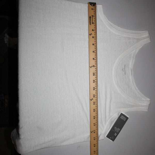Eileen Fisher NEW $108 Sz M White Sleeveless Organic Linen Jersey Long Tank Top