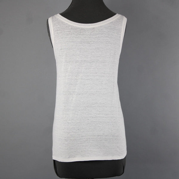 Eileen Fisher NEW $108 Sz M White Sleeveless Organic Linen Jersey Long Tank Top