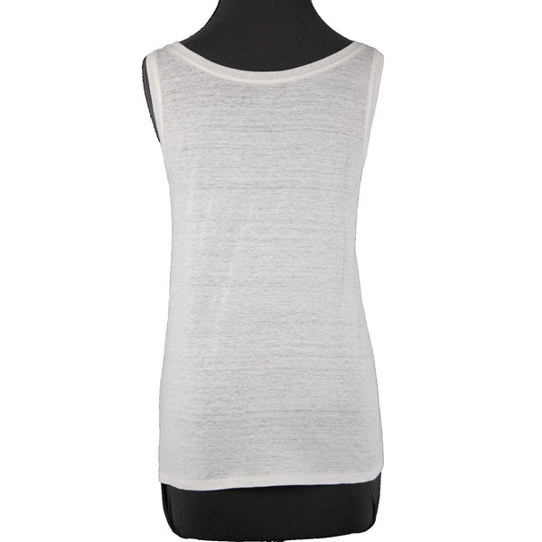 Eileen Fisher NEW $108 Sz M White Sleeveless Organic Linen Jersey Long Tank Top