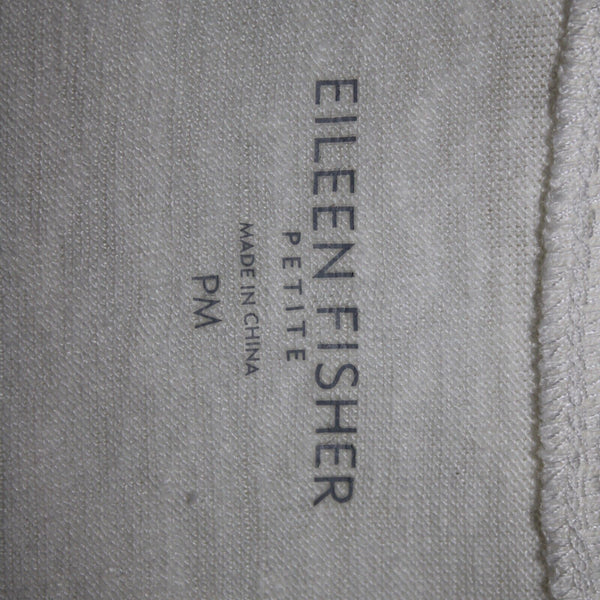 Eileen Fisher NEW $108 Sz M White Sleeveless Organic Linen Jersey Long Tank Top