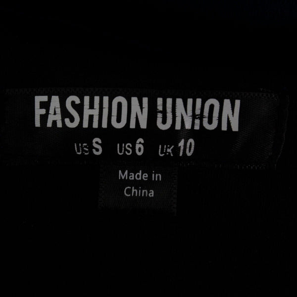 Fashion Union Sz 6 Navy Blue Cut Out Sides A Line Crop Top Vegan Suede Dress