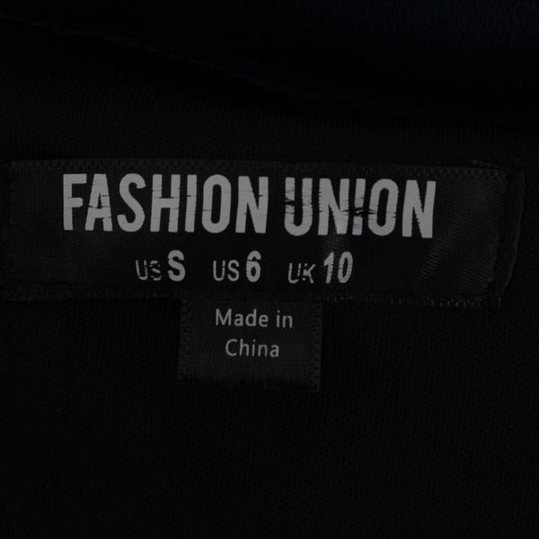 Fashion Union Sz 6 Navy Blue Cut Out Sides A Line Crop Top Vegan Suede Dress