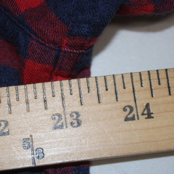 Frank Eileen Shirt Sz M Navy Blue Red Plaid Collared Button Down 100% Cotton