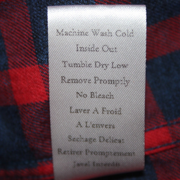Frank Eileen Shirt Sz M Navy Blue Red Plaid Collared Button Down 100% Cotton