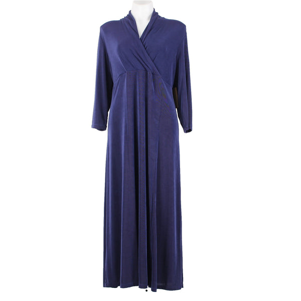 Coldwater Creek Dress NEW $90 Sz L Purple Cross Over Long Acetate Traveler Dress