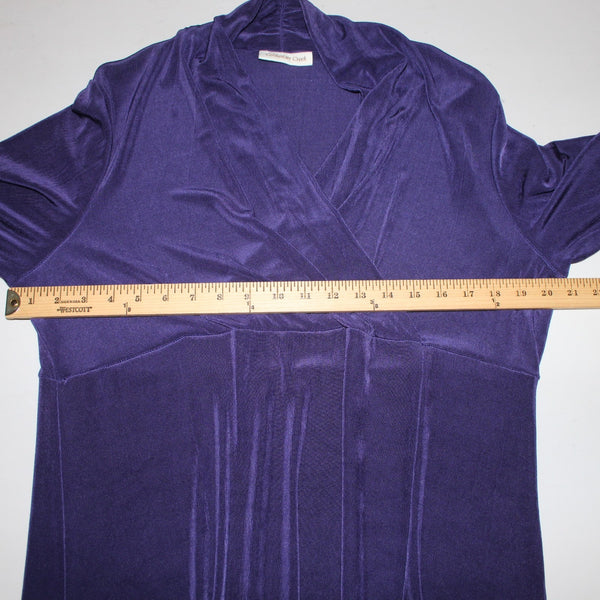 Coldwater Creek Dress NEW $90 Sz L Purple Cross Over Long Acetate Traveler Dress