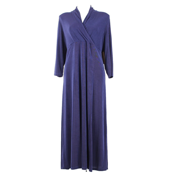 Coldwater Creek Dress NEW $90 Sz L Purple Cross Over Long Acetate Traveler Dress